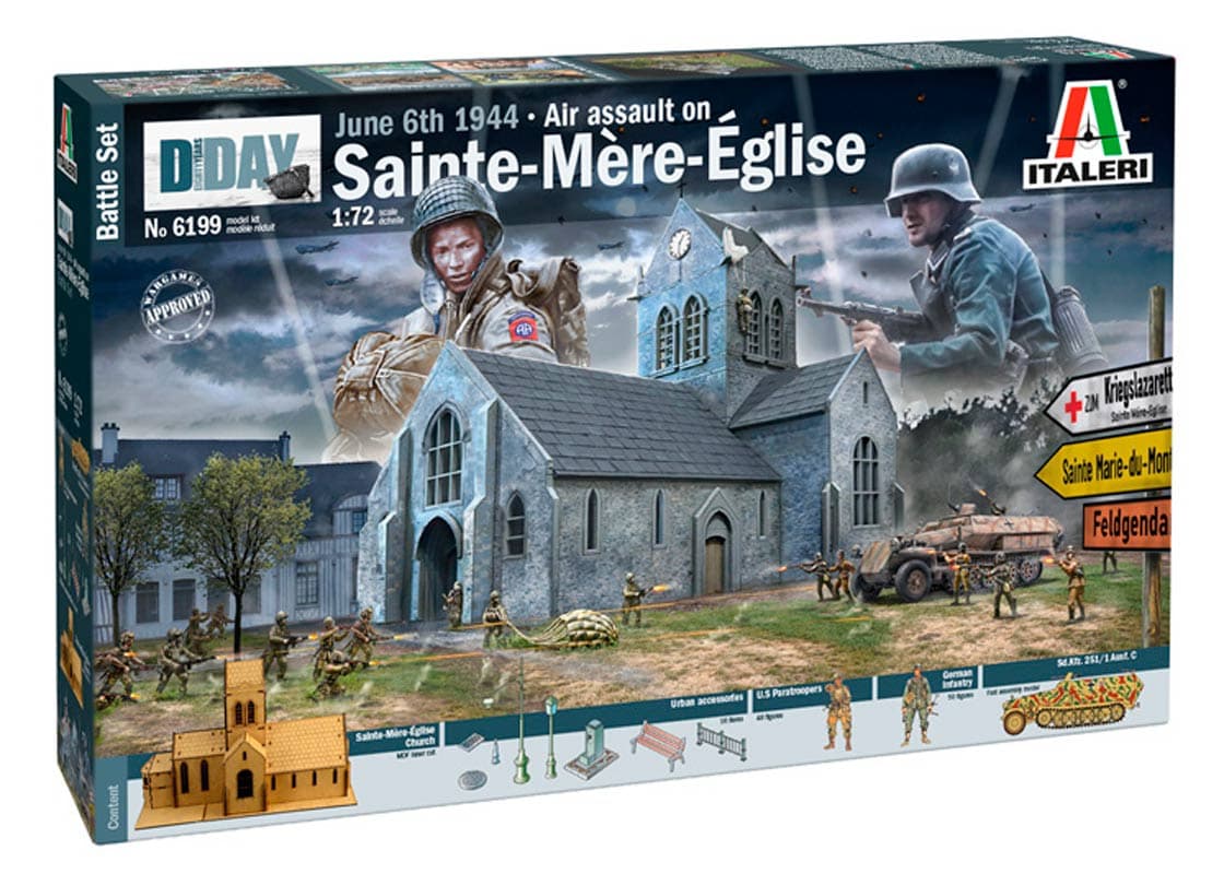 Italeri 1:72 Slaget vid Normandie Sainte-Mère-Eglise 6 juni 1944 - Slagets scen