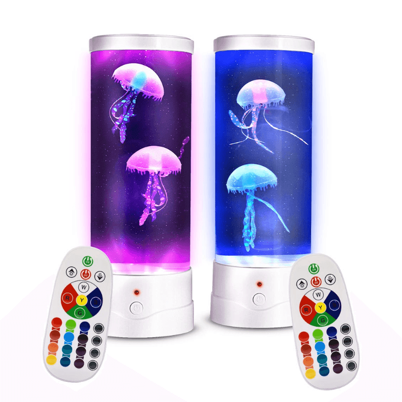 Jellyfish-lampa m/ LED och fjärrkontroll – 28,5 cm