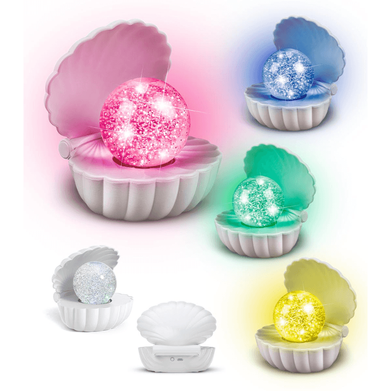 Musselskal med glitterkula – LED-lampa 16x15 cm
