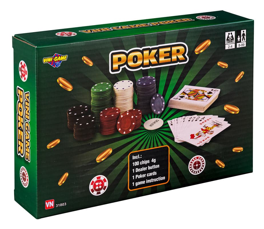 Pokerset med kort och marker