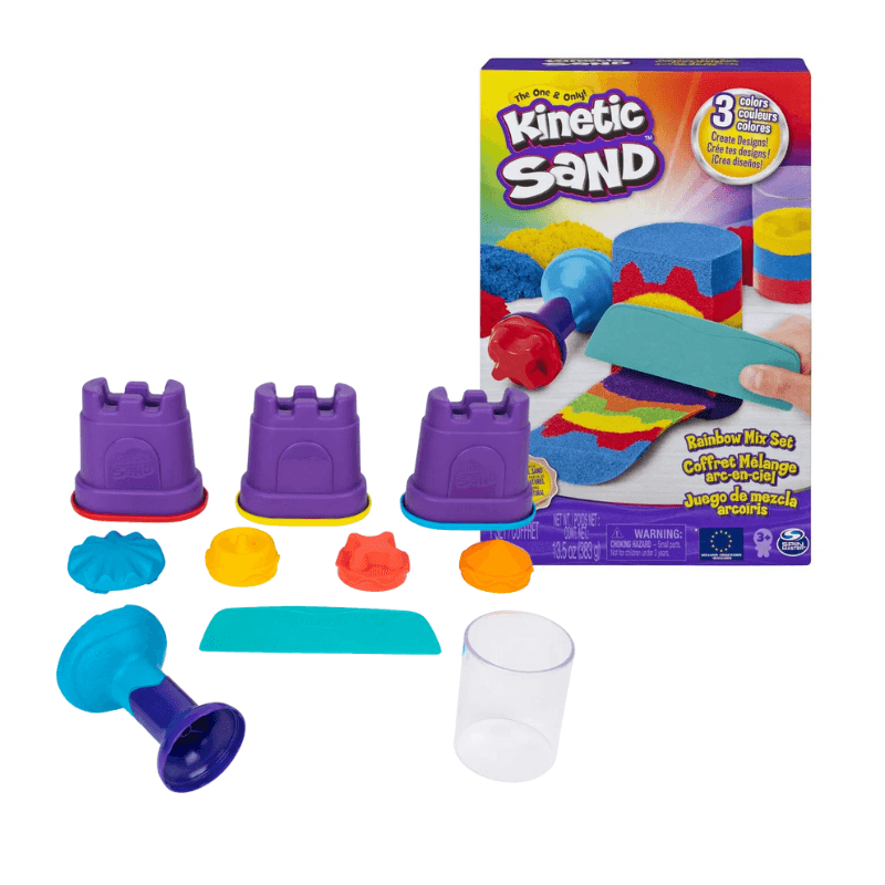 Kinetic Sand Rainbow Mix Set med flerfärgad sand