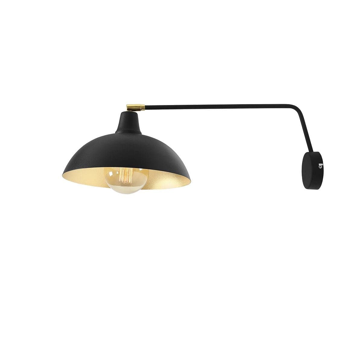 Espace metall svart vägglampa