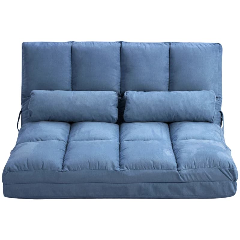 Bäddsoffa fällbart ryggstöd 102x73x60 cm blå