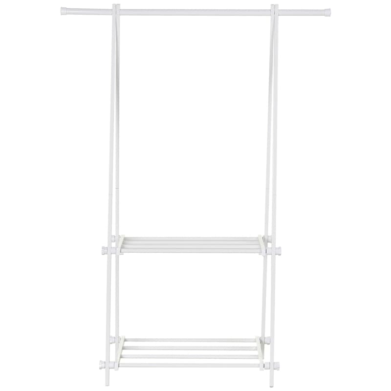 Klädställning 2 hyllor fällbar 107,5x45x150 cm
