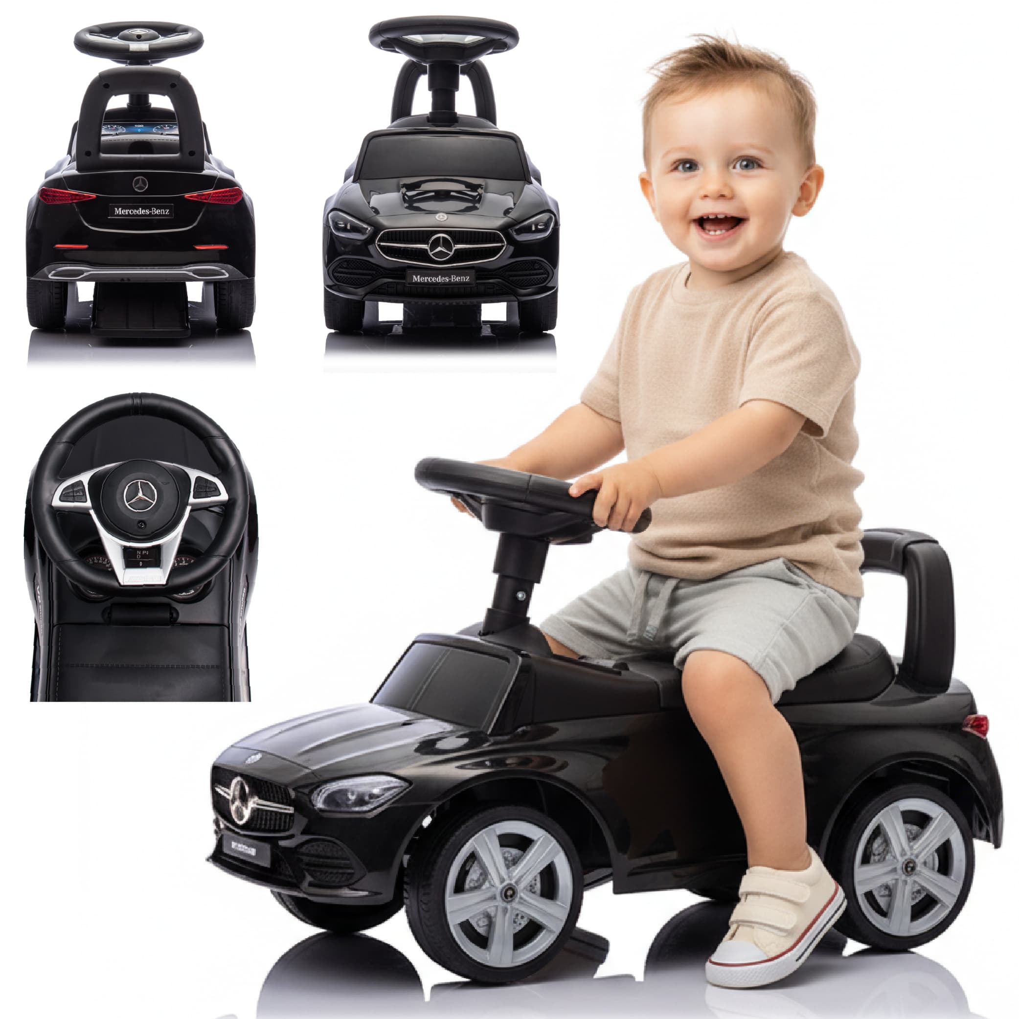 Sun Baby Gåbil til børn Mercedes C-Class Sort