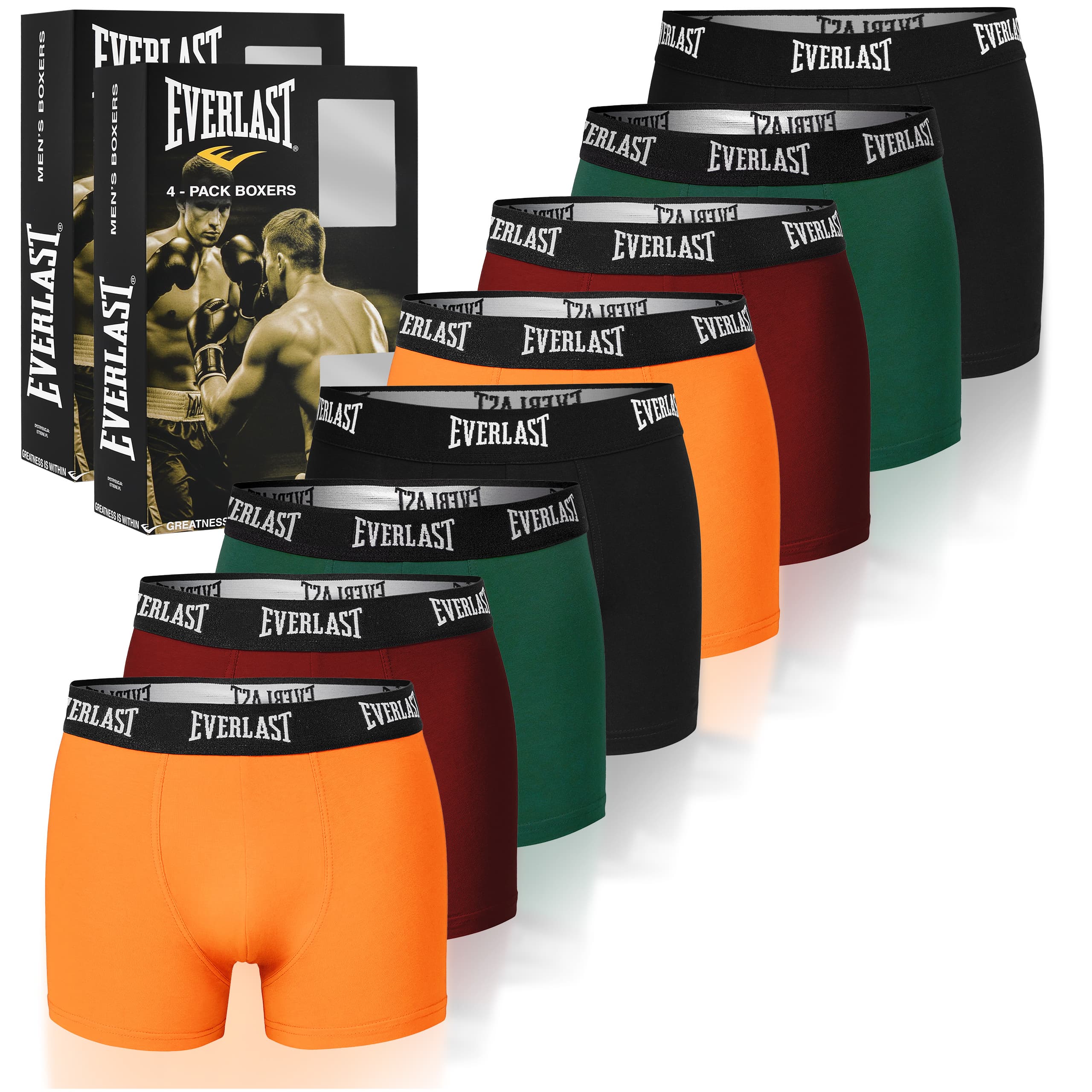 EVERLAST kalsonger herr boxershorts 8-pack bomull stretch fargmix XXL