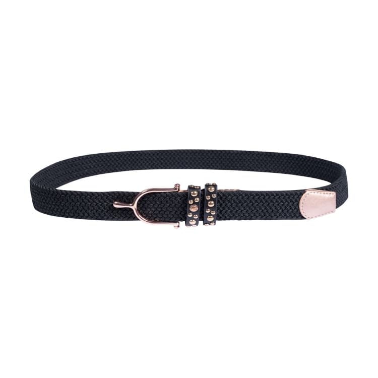 HKM Stretchbälte Rosegold - Svart - 85 cm