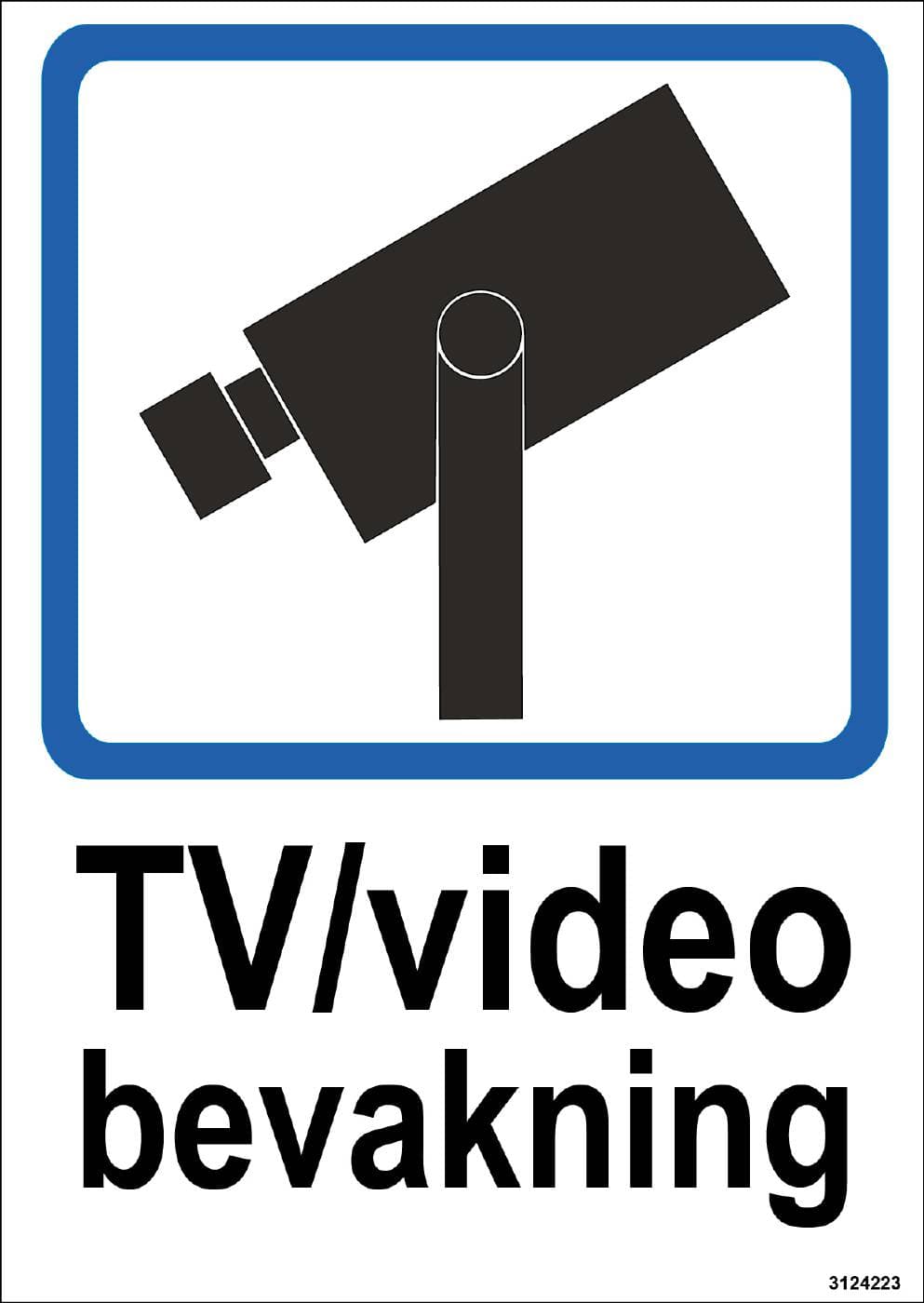 Ordningsdekal Unigraphics TV/video bevakning dubbelsidig