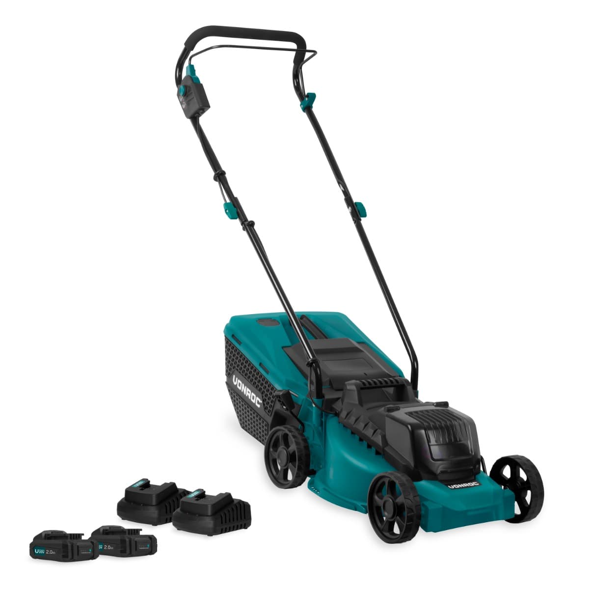 Batteridriven gräsklippare 40V – Borstlös – 33 cm | inkl. 2x 2.0Ah batterier och laddare