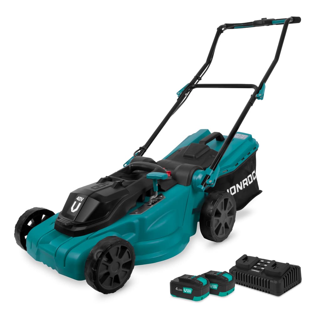 Gräsklippare 40V – 4.0Ah – 38cm | Inkl. 2x 4,0Ah batterier och dubbla snabbladdare