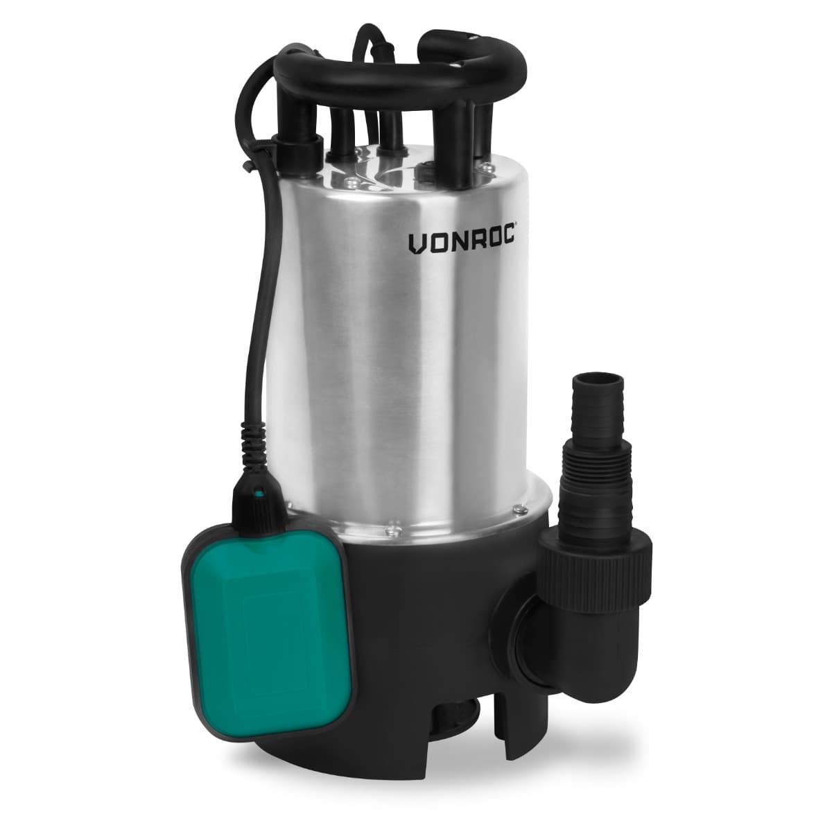 Dränkbar pump 1100W – 20000 L/h – rostfritt stål| Smutsigt och rent vatten