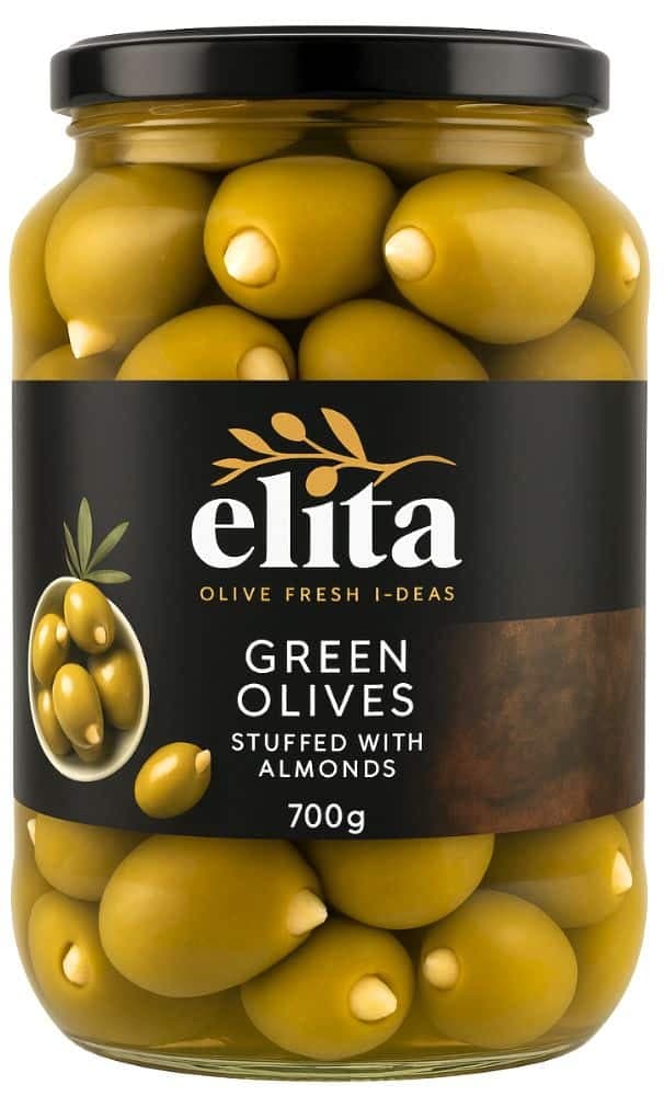 Elita gröna oliver w. Mandel 720 ml