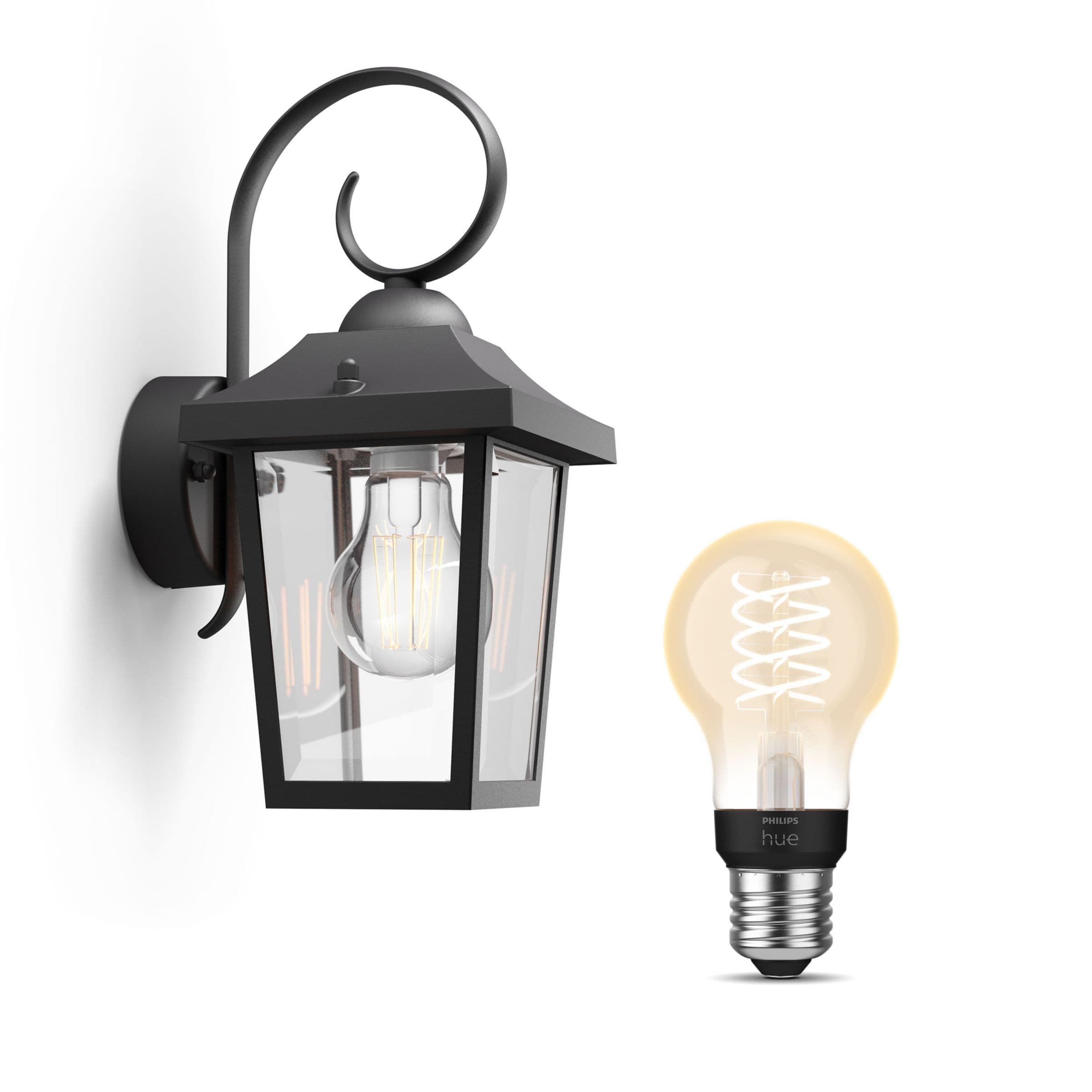 Buzzard Vägglampa Svart + E27 Filament White-ljuskälla