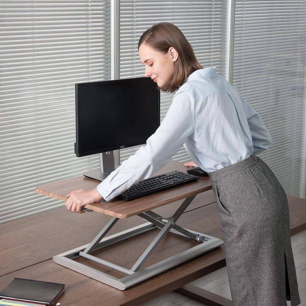 WERGON - Vincent - Justerbar Ergonomisk höj-/sänkmöbel för bord/arbetsyta - Mörkbrun