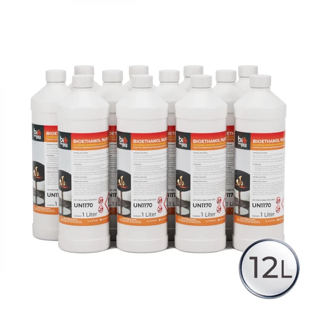 Bioetanol – 12 liter | Premium Bioetanol för Etanolkaminer, 96,6% alkohol