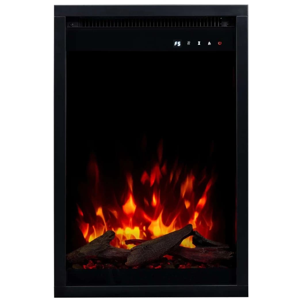 Aflamo 3D Elkamin Insats 40 × 60 cm (16\") – Inbyggd, LED Låga, Stockar & Kristaller, Smart App, 1500 W
