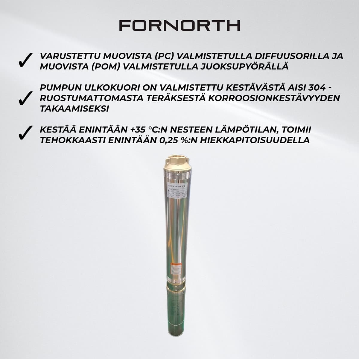 Fornorth Djupvattenpump 1,1kw, 1,5HP view 2