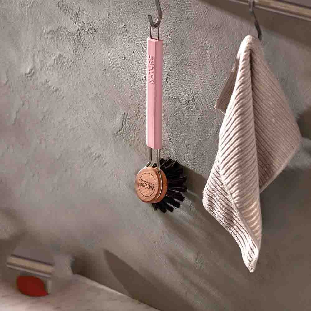 Diskborste Nature med Silikonhandtag Rosa view 2
