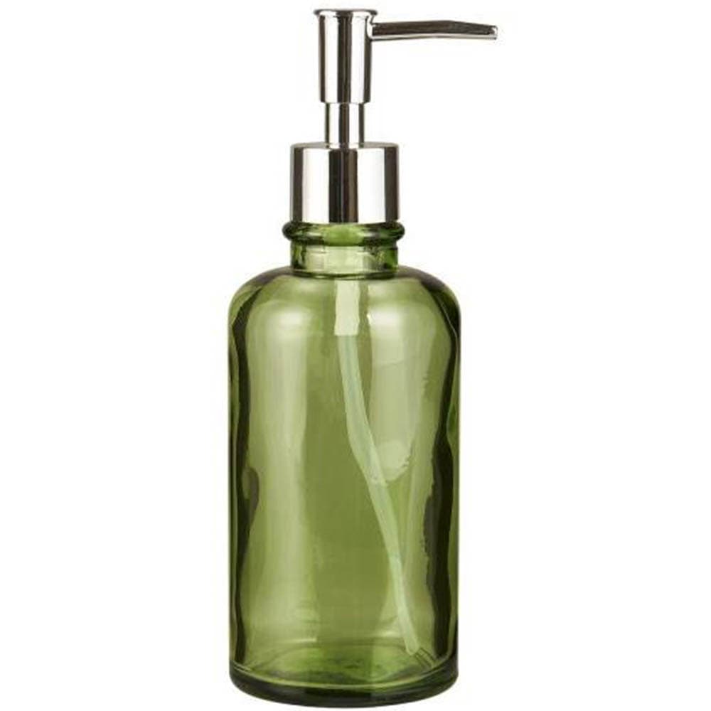 Tvåldispenser i grönt glas