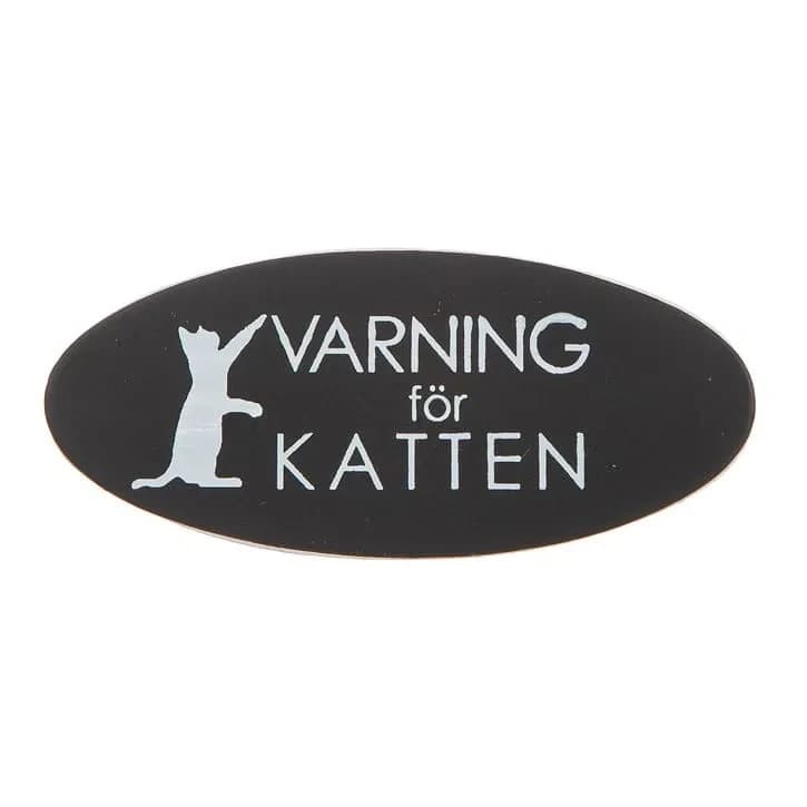 Dörrskylt Varning för Katten 10 cm