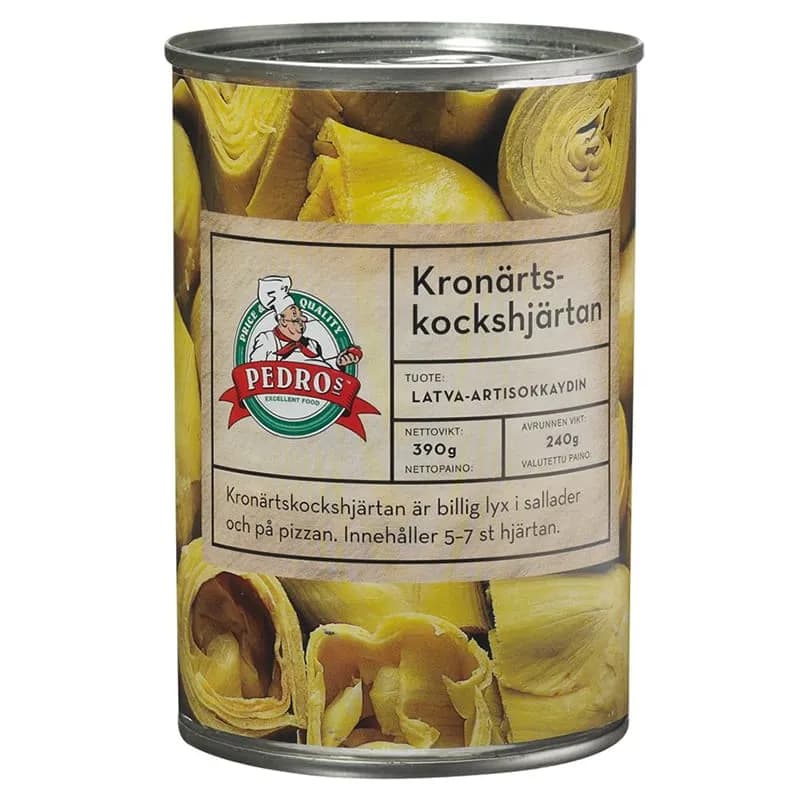 Kronärtskockshjärtan i konserv 390 gram