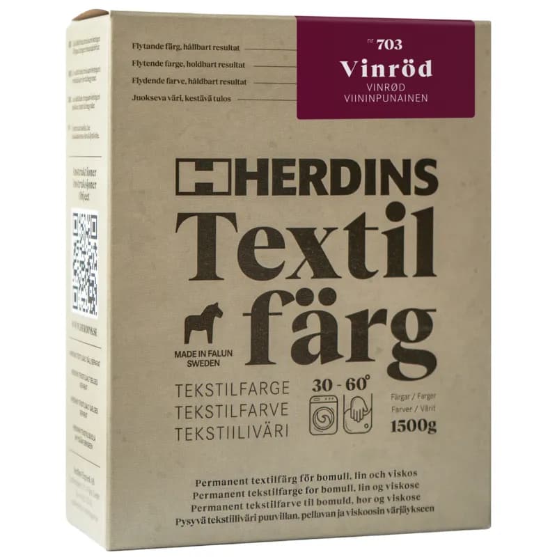 Herdins Textilfärg Natural Fibre Vinröd