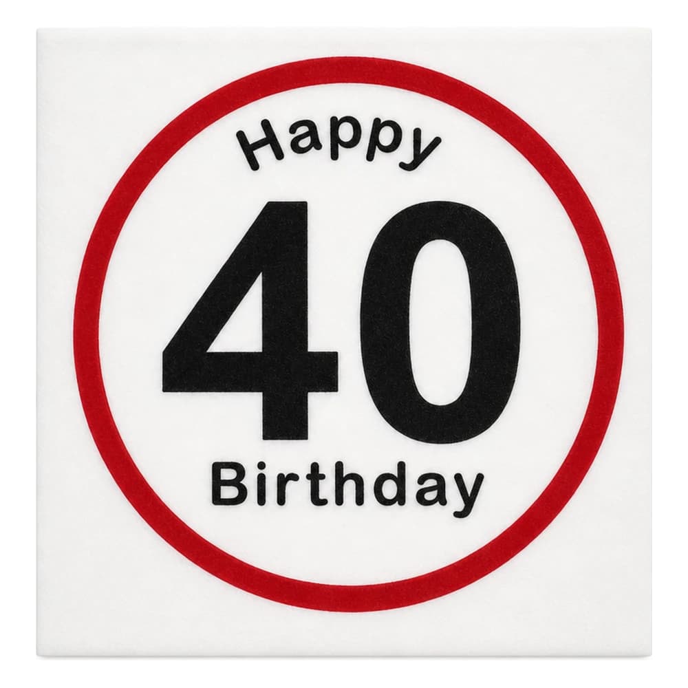 Servetter Happy Birthday 40 år 20-pack