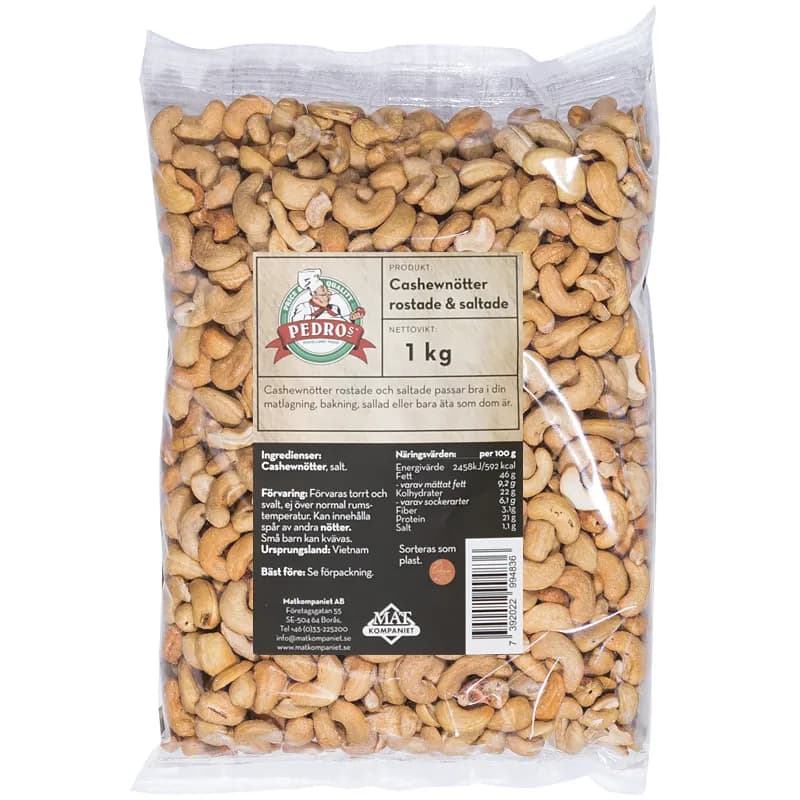 Cashewnötter Rostade &amp; Saltade 1000 gram