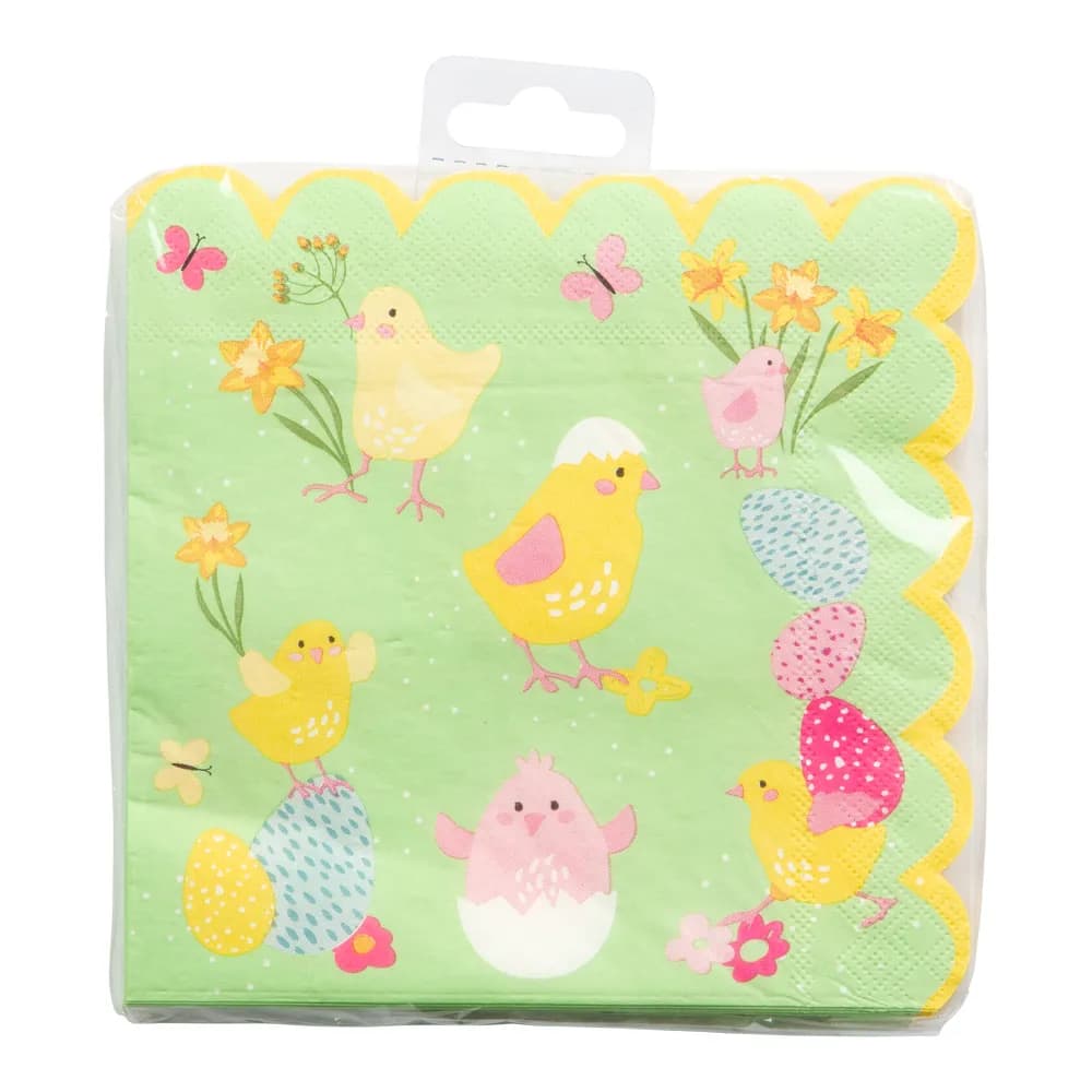Glad Påsk Servetter med Kycklingmotiv 33 cm 16-pack view 2