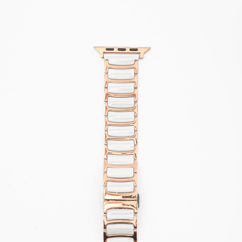 Stålarmband Elegans - Rosé/Vit till Apple Watch 43-49mm