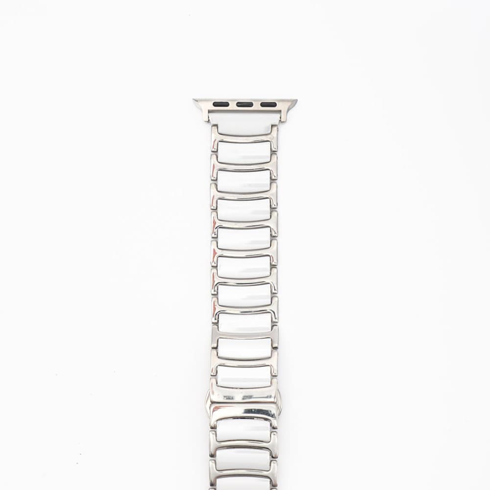 Stålarmband Elegans - Silver/Vit till Apple Watch 38-42mm