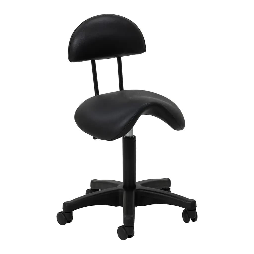 Pall med ryggstöd 6001 svart med svart bas