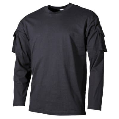 MFH US Tactical Shirt Långärmad (Färg: Svart, Storlek: L)