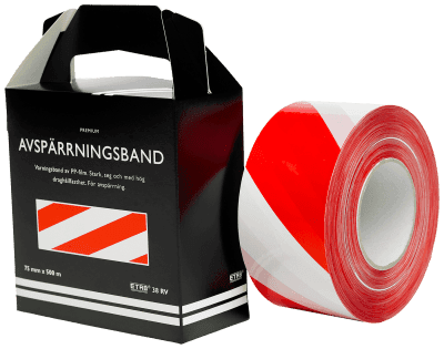 Varningsband/Avspärrningsband 500m (Färg: Vit/Röd)