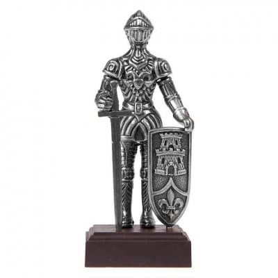 Kolser Mini Staty - Full Rustning Silver 12cm