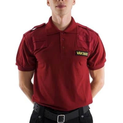 Safety-Sec Väktarpiké - Kort Ärm (Färg: Röd, Storlek: 3XL)