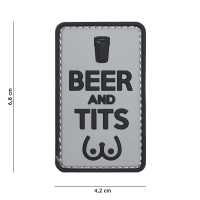 101 INC PVC Patch - Beer and Tits (Färg: Grå/Svart)