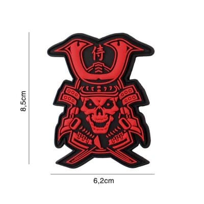 101 INC PVC Patch - Samurai Skull (Färg: Röd)