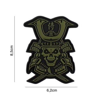 101 INC PVC Patch - Samurai Skull (Färg: Grön)