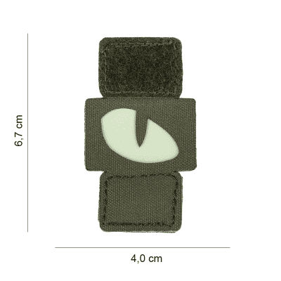 101 INC Laser Cut Patch - Cat Eyes MOLLE Glow (Färg: Grön)