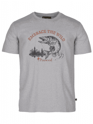 Pinewood Fishing T-Shirt (Färg: Grå, Storlek: Medium)