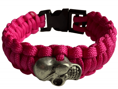HLTD Paracordarmband Skull 20mm (Färg: Rosa)