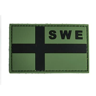 PVC Patch Svenska Flaggan - Grön/Svart