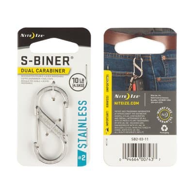 Nite Ize S-Biner Stål (Färg: Rostfritt, Storlek: 2)