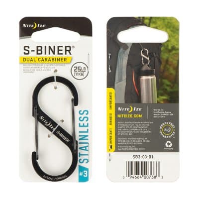 Nite Ize S-Biner Stål (Färg: Svart, Storlek: 3)