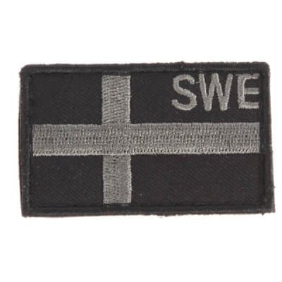 Snigel Patch Svensk Flagga Svart&Grå -12 Small