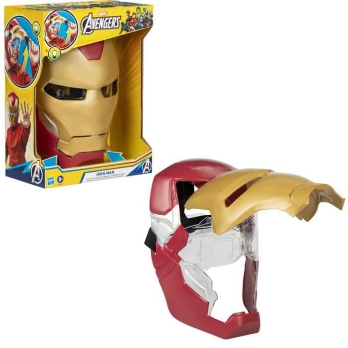 Iron Man elektronisk mask med rörligt visir. Med ljuseffekter. För barn att klä ut sig till sin favorithjälte. Från 5 år.