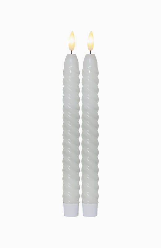 Star Trading LED Antikljus Flamme Swirl 2-pack, 25 cm. Vit
