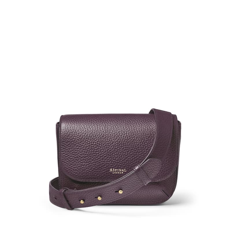 Aspinal of London Ella Crossbody in Fig Pebble