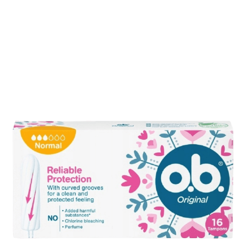 O.B Original Normal Tampons with Curved Grooves – 16 Pcs